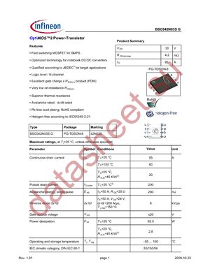 BSC042N03S G datasheet  